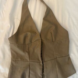 SHEIN corset Halter Top in Khaki